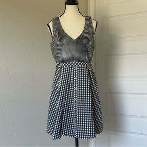 Black and White Gingham Mini A-Line Dress